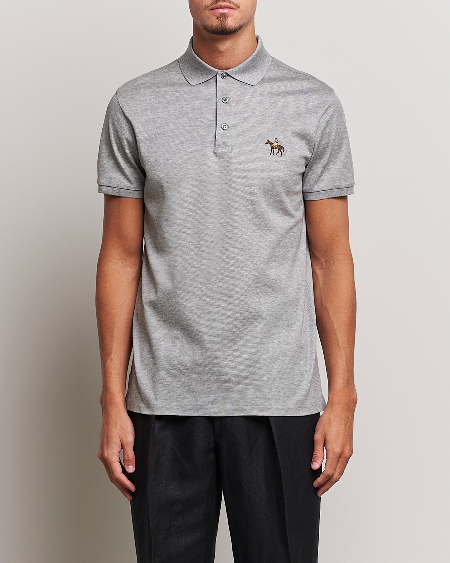 Uomini | Polo | Ralph Lauren Purple Label | Mercerized Cotton Polo Light Grey Heather