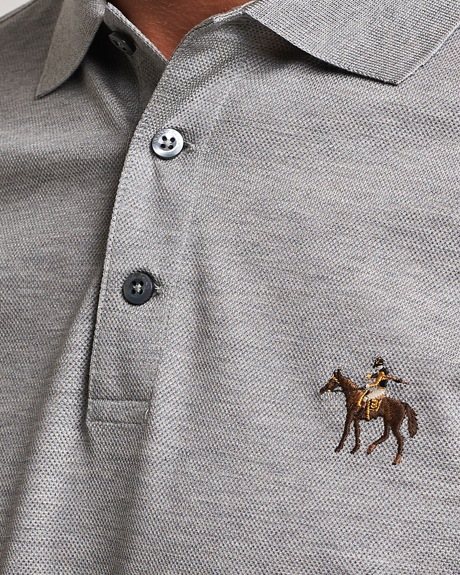 Uomini | Polo | Ralph Lauren Purple Label | Mercerized Cotton Polo Light Grey Heather