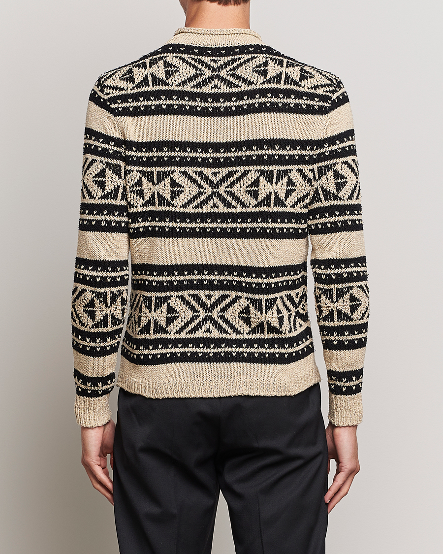Uomini | Maglieria | Ralph Lauren Purple Label | Geo Pattern Sweater Cream