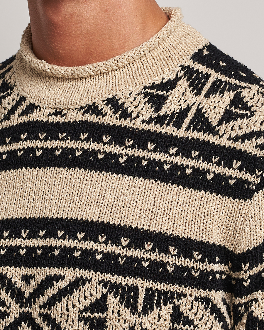 Uomini | Maglieria | Ralph Lauren Purple Label | Geo Pattern Sweater Cream