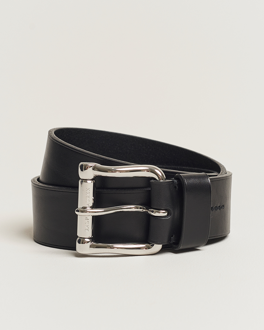 Uomini | Ralph Lauren Purple Label Vachetta Roller Belt Black | Ralph Lauren Purple Label | Vachetta Roller Belt Black