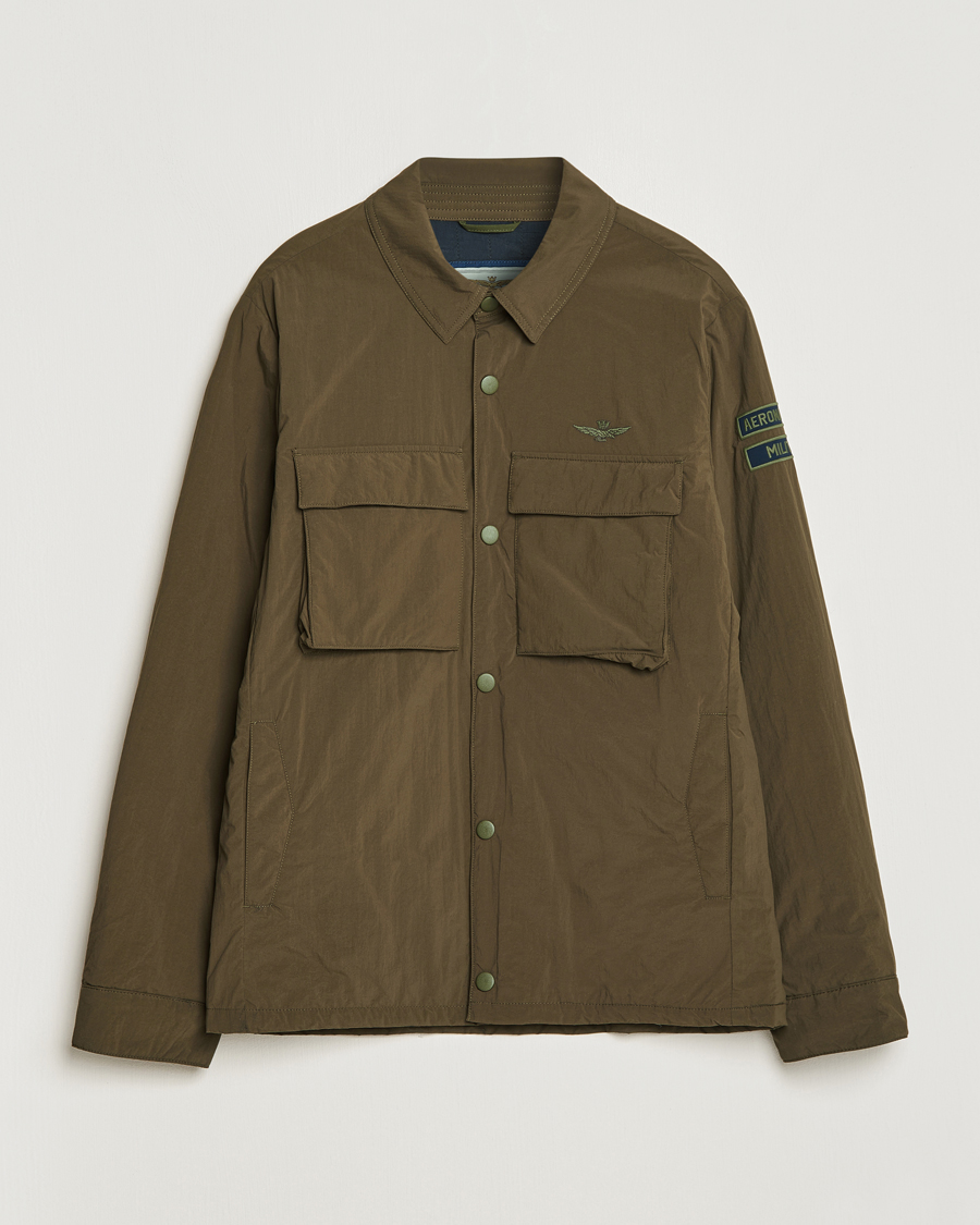 Uomini | Giacche | Aeronautica Militare | Light Padded Pocket Shirt Jacket Off Green