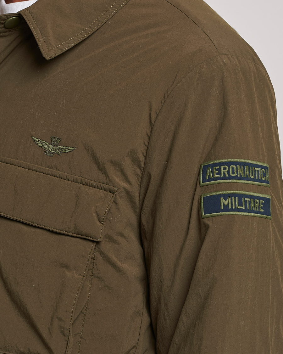 Uomini | Giacche | Aeronautica Militare | Light Padded Pocket Shirt Jacket Off Green