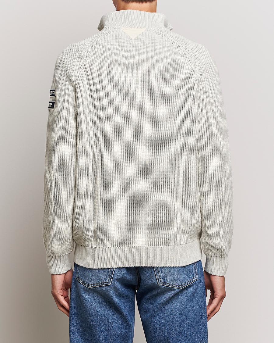 Uomini | Maglieria | Aeronautica Militare | Cotton Structured Knitted Half Zip Ice Palace