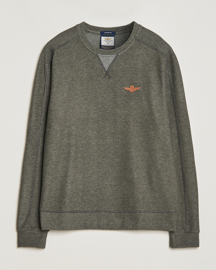 Uomini | Maglieria | Aeronautica Militare | Felpa Cotton Sweatshirt Olive Green