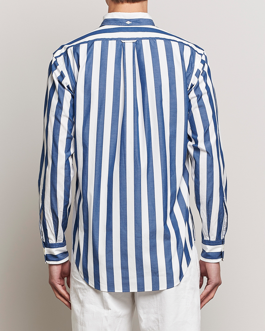 Uomini | Camicie | Kamakura Shirts | Vintage Ivy Button Down Shirt Blue Stripe