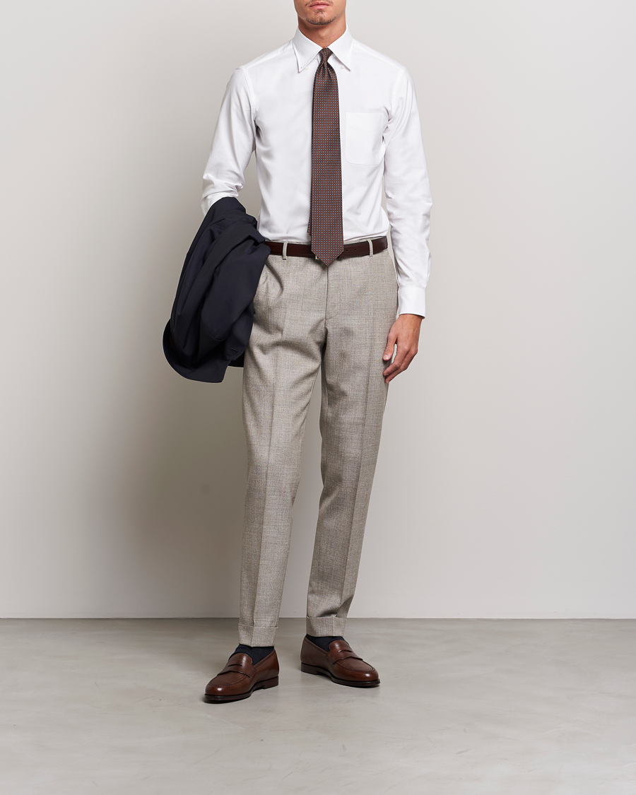 Uomini | Camicie | Kamakura Shirts | Slim Fit Oxford BD Shirt White