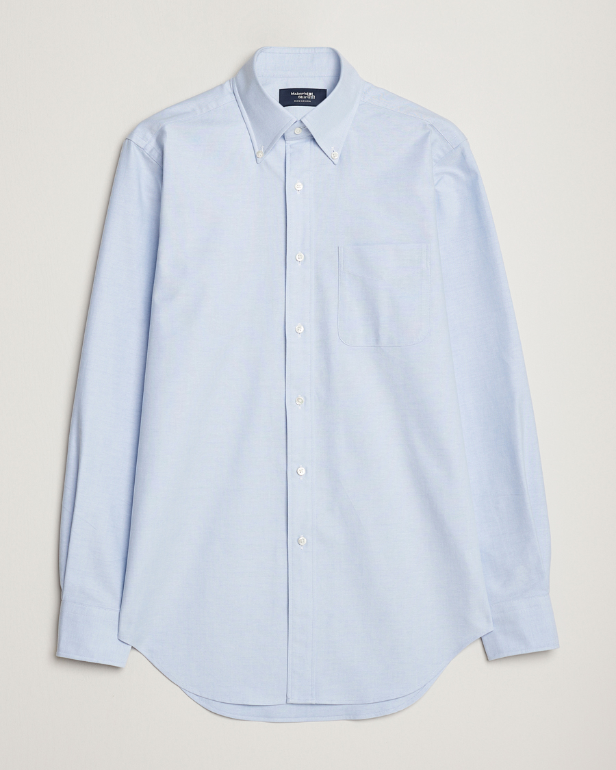Uomini | Camicie | Kamakura Shirts | Slim Fit Oxford BD Shirt Light Blue