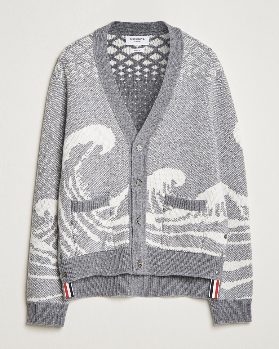 Uomini | Maglieria | Thom Browne | Fair Isle Jacquard Cardigan Grey
