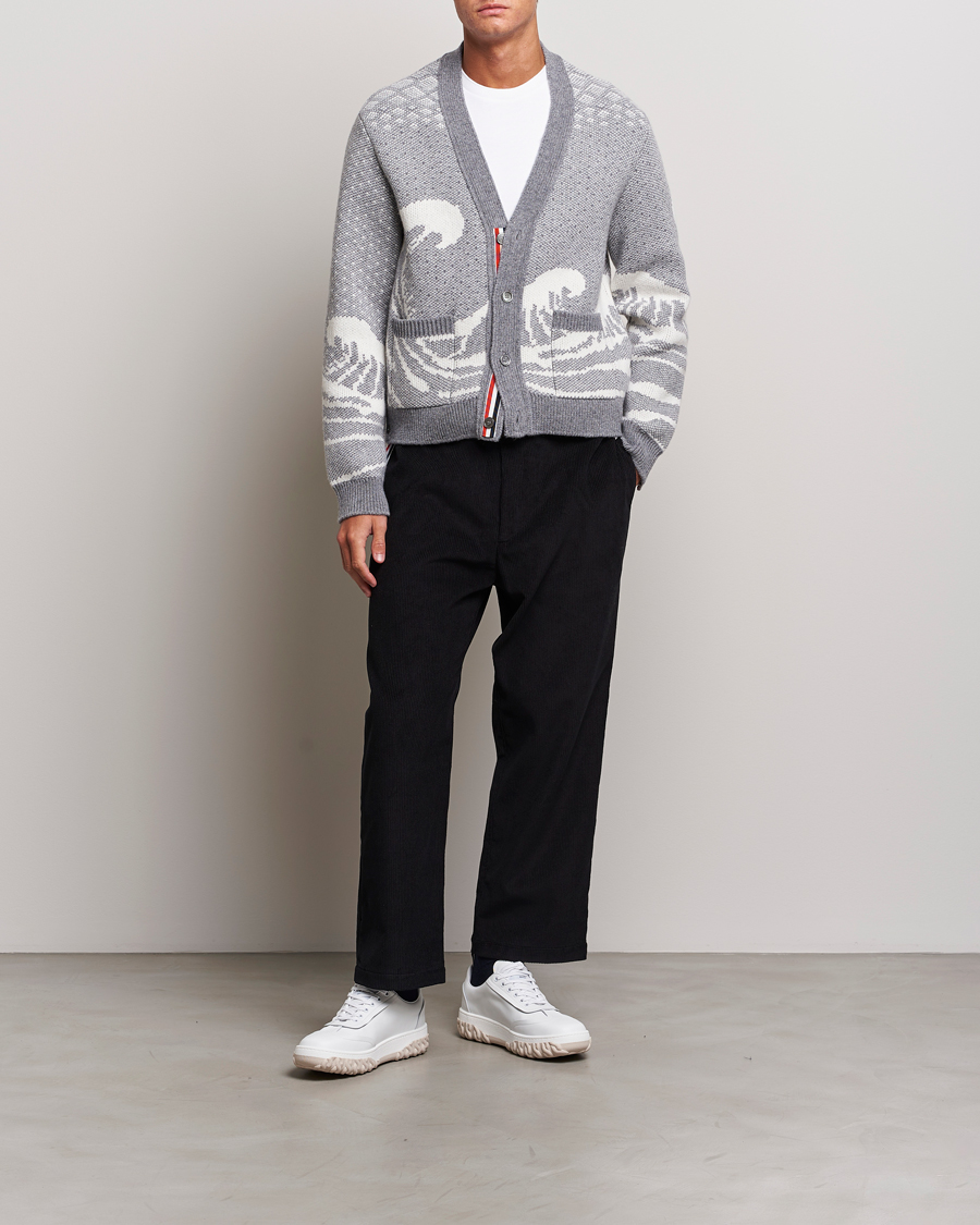 Uomini | Maglieria | Thom Browne | Fair Isle Jacquard Cardigan Grey