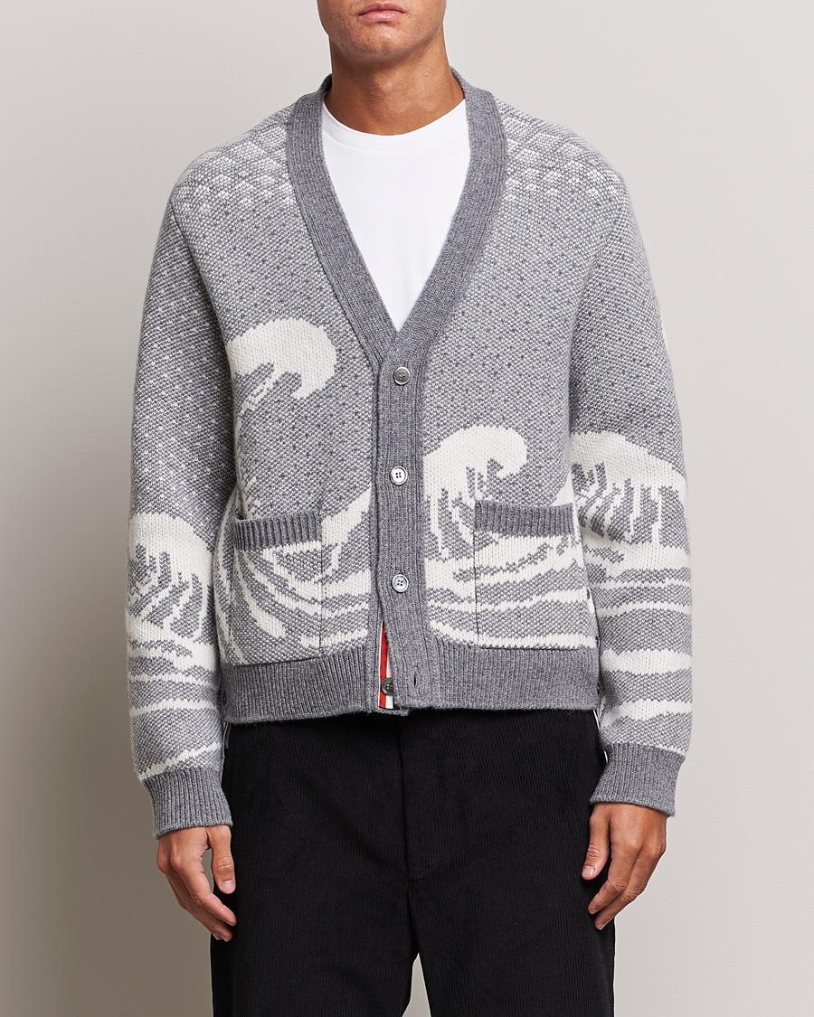 Uomini | Maglieria | Thom Browne | Fair Isle Jacquard Cardigan Grey