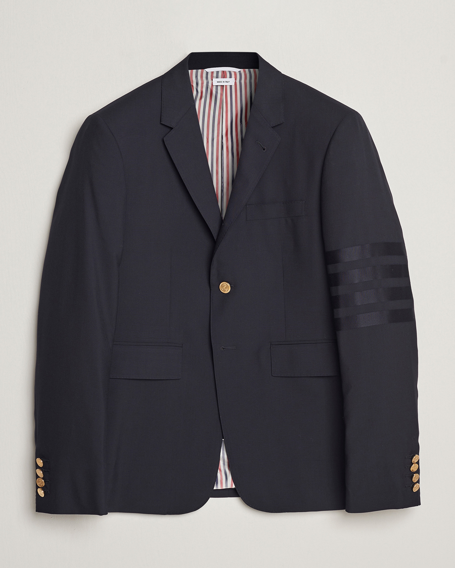 Uomini | Blazers | Thom Browne | Tonal 4 Bar Wool Blazer Navy