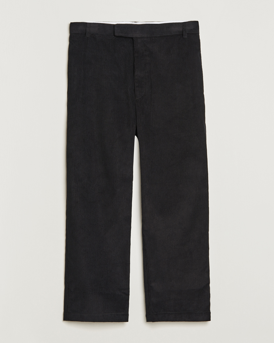 Uomini | Pantaloni | Thom Browne | Straight Cropped Corduroy Trousers Black