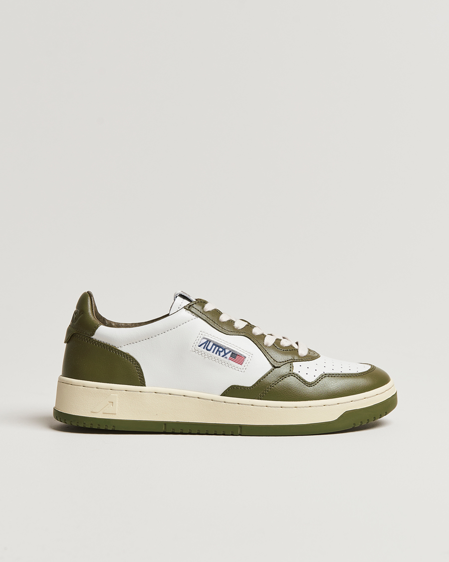 Uomini | Autry Medalist Low Bicolor Leather Sneaker Military Olive | Autry | Medalist Low Bicolor Leather Sneaker Military Olive