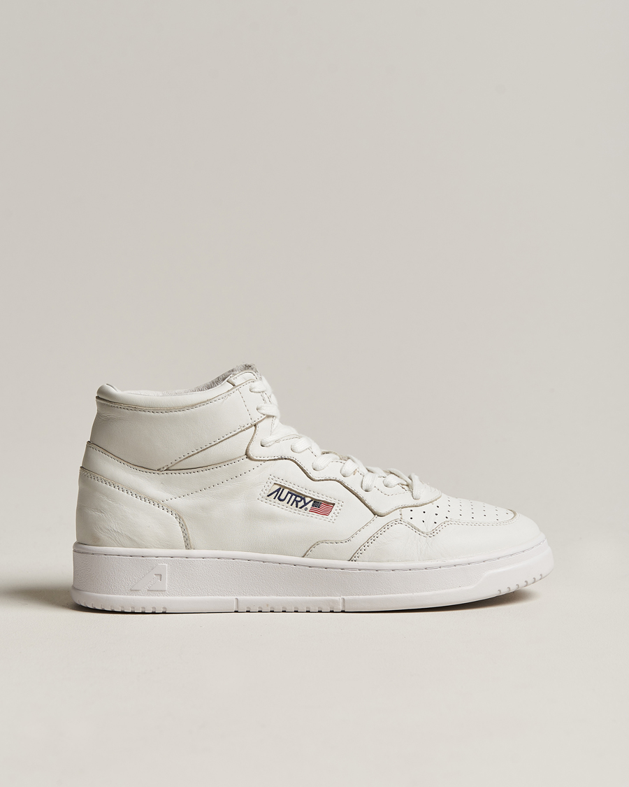 Uomini | Autry Medalist Mid Goat Leather Sneaker White | Autry | Medalist Mid Goat Leather Sneaker White