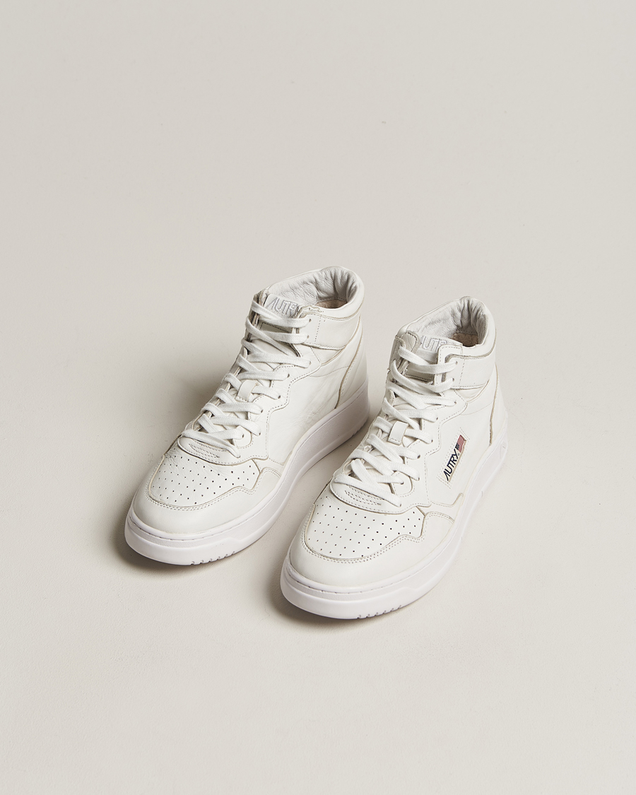 Uomini | Autry Medalist Mid Goat Leather Sneaker White | Autry | Medalist Mid Goat Leather Sneaker White