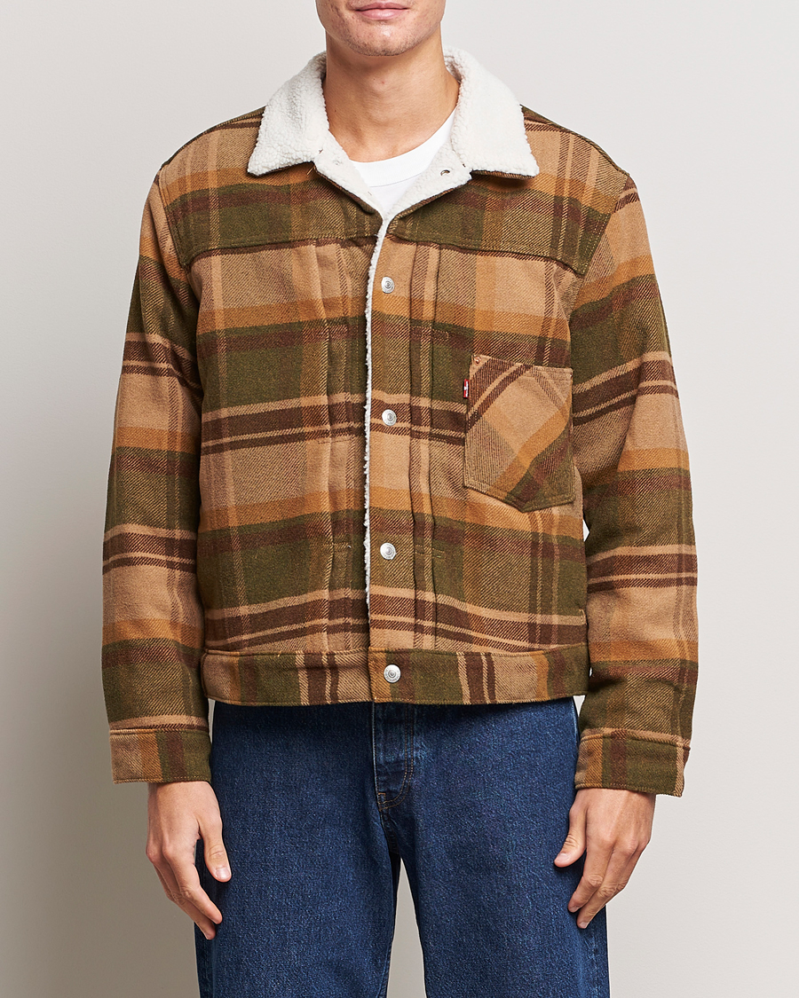 Uomini | Giacche | Levi's | Type I Checked Sherpa Trucker Winter Moss