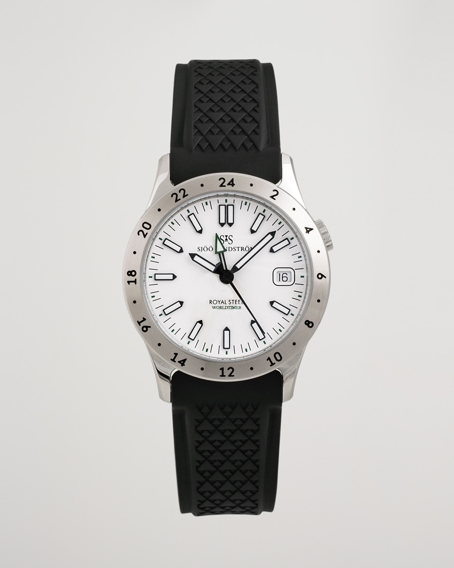 Uomini | Sjöö Sandström Pre-Owned Royal Steel Worldtimer 36mm SS-1836-WT | Sjöö Sandström Pre-Owned | Royal Steel Worldtimer 36mm SS-1836-WT