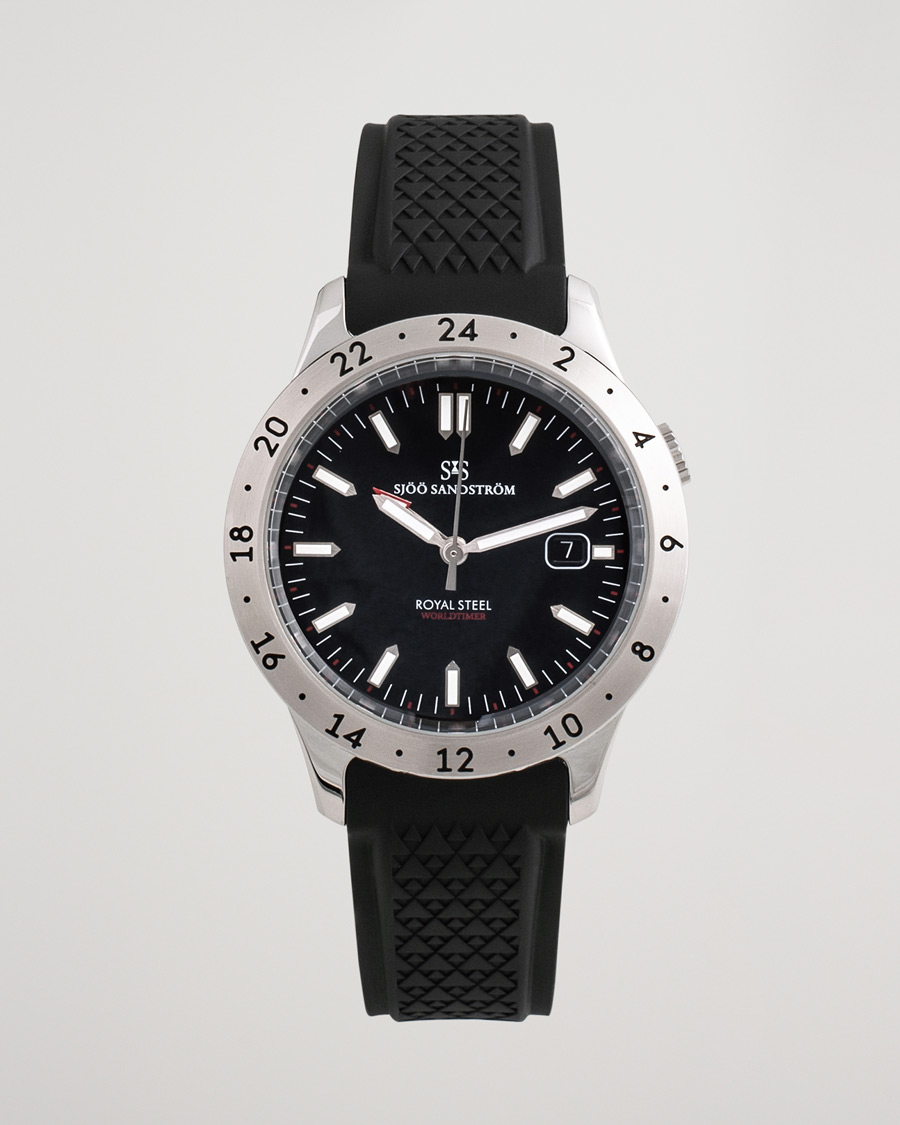 Uomini | Sjöö Sandström Pre-Owned Royal Steel Worldtimer 41mm SS-1841-WT | Sjöö Sandström Pre-Owned | Royal Steel Worldtimer 41mm SS-1841-WT