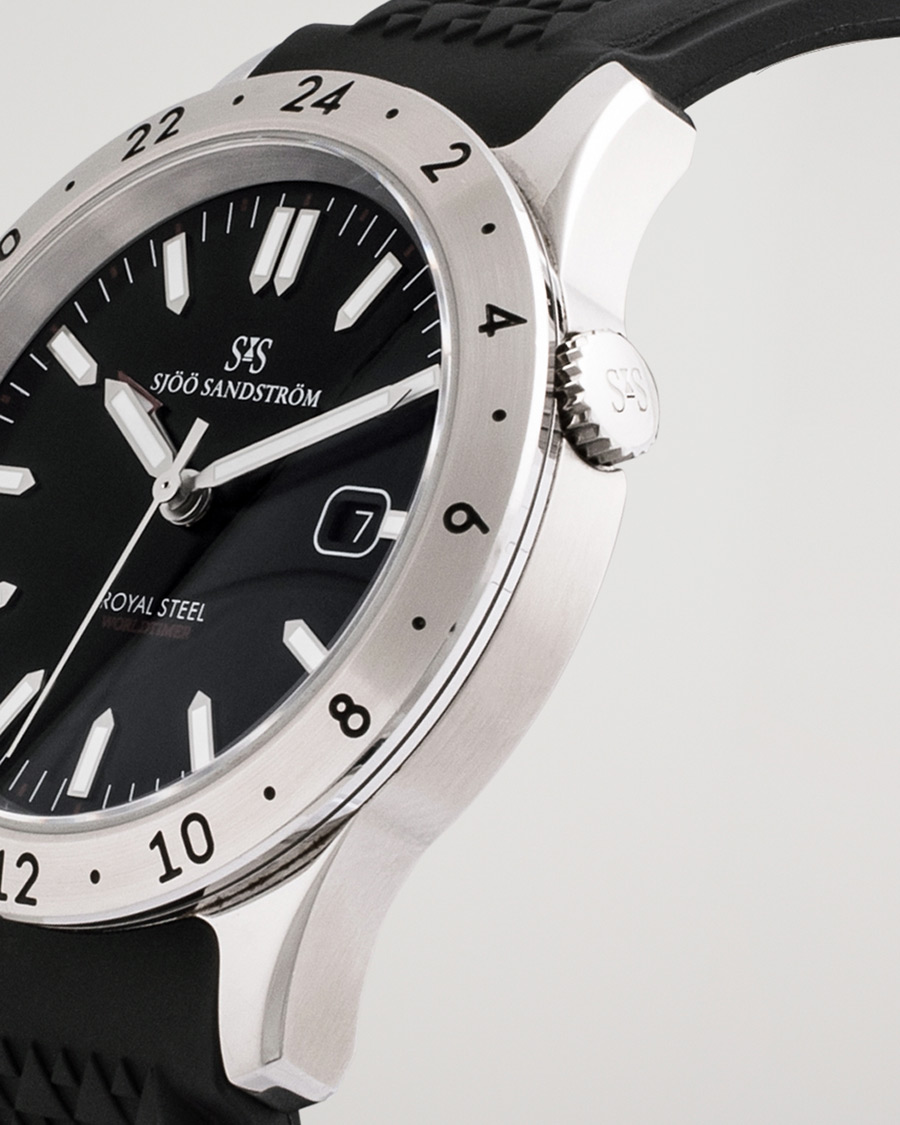 Uomini | Sjöö Sandström Pre-Owned Royal Steel Worldtimer 41mm SS-1841-WT | Sjöö Sandström Pre-Owned | Royal Steel Worldtimer 41mm SS-1841-WT