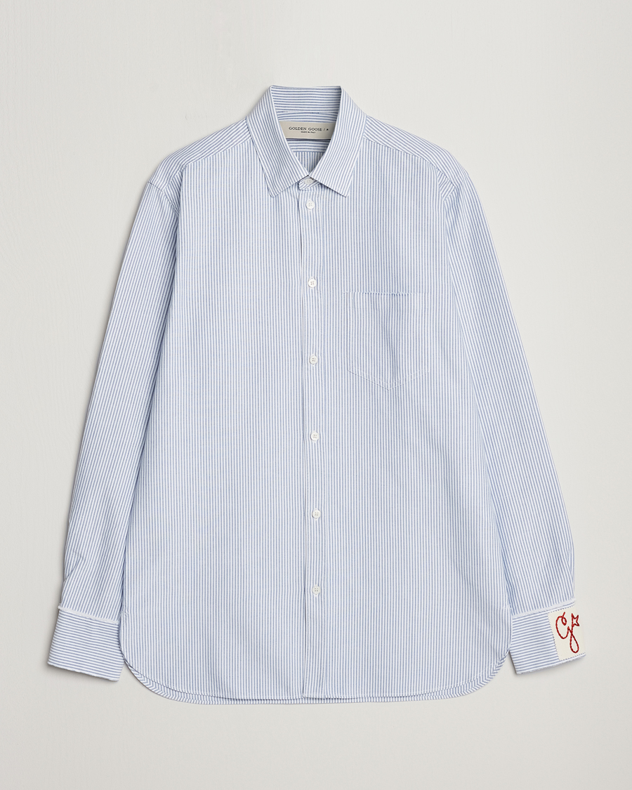 Uomini | Camicie | Golden Goose | Deluxe Brand Regular Fit Striped Oxford Shirt Light Blue