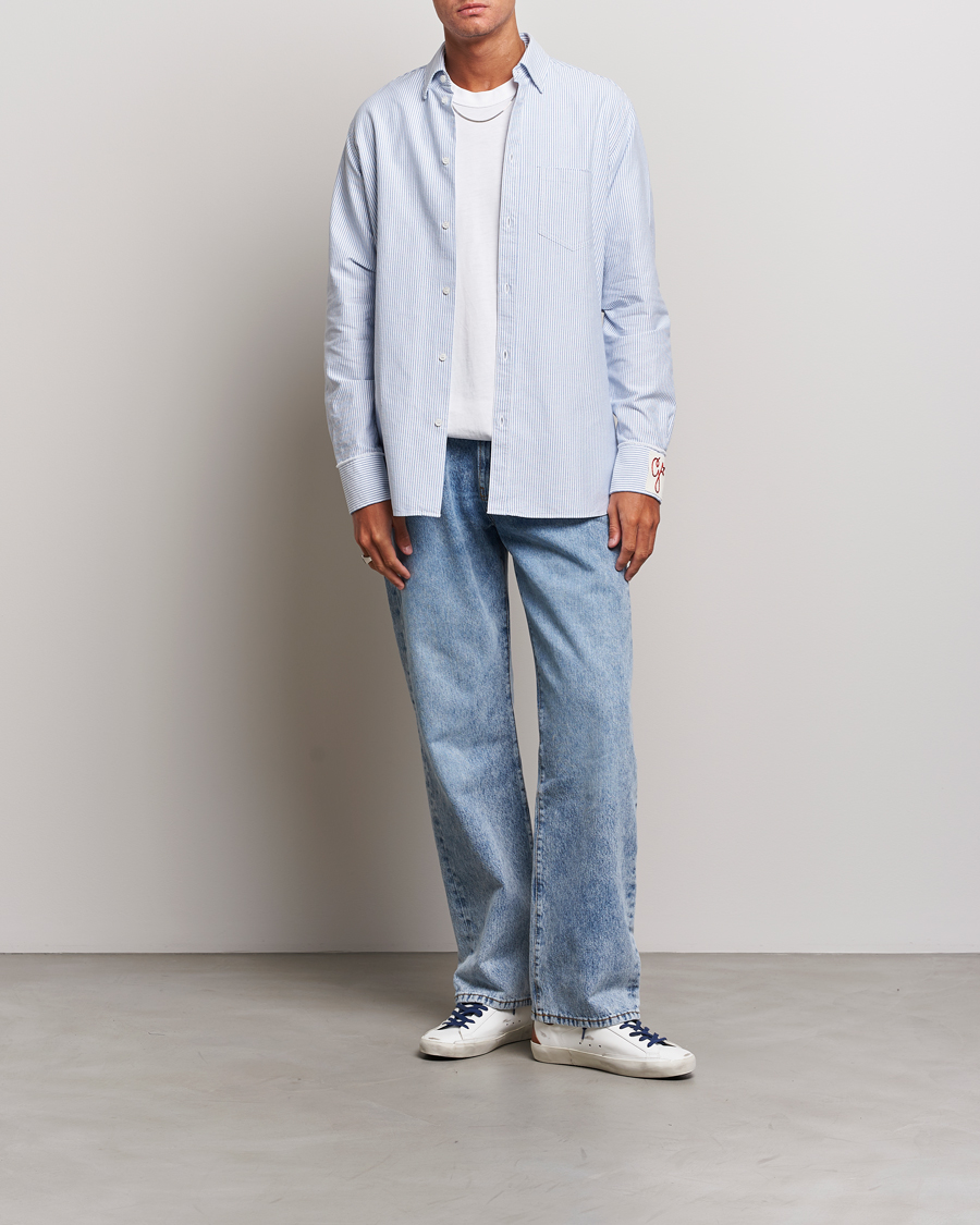 Uomini | Camicie | Golden Goose | Deluxe Brand Regular Fit Striped Oxford Shirt Light Blue