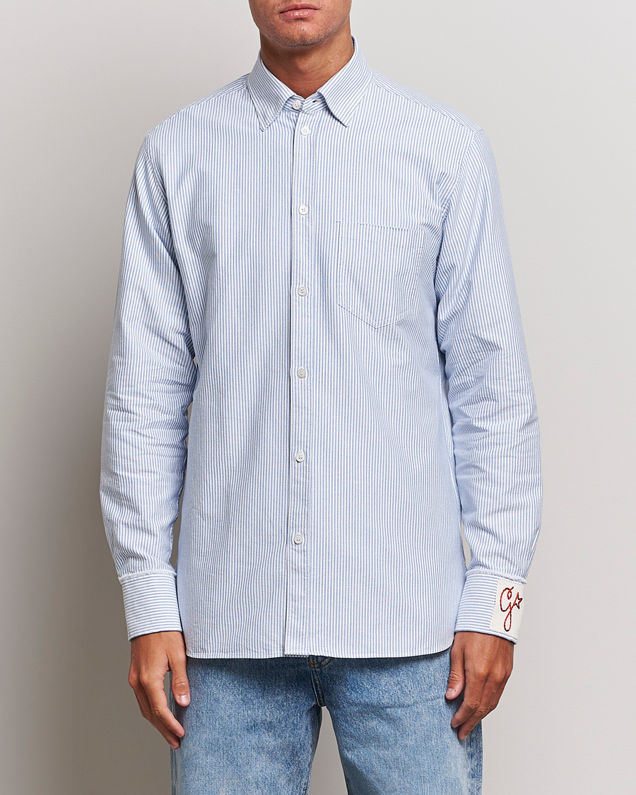 Uomini | Camicie | Golden Goose | Deluxe Brand Regular Fit Striped Oxford Shirt Light Blue
