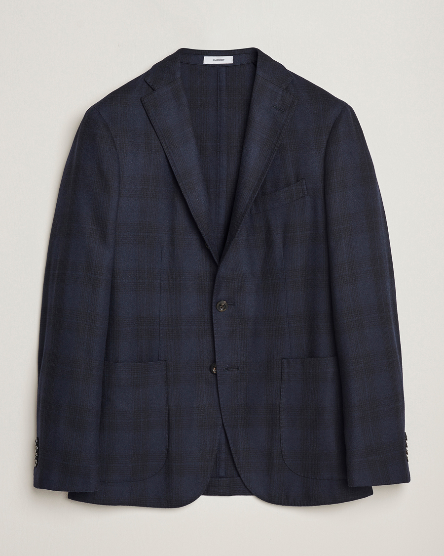 Uomini | Blazers | Boglioli | K Jacket Wool Herringbone Blazer Navy