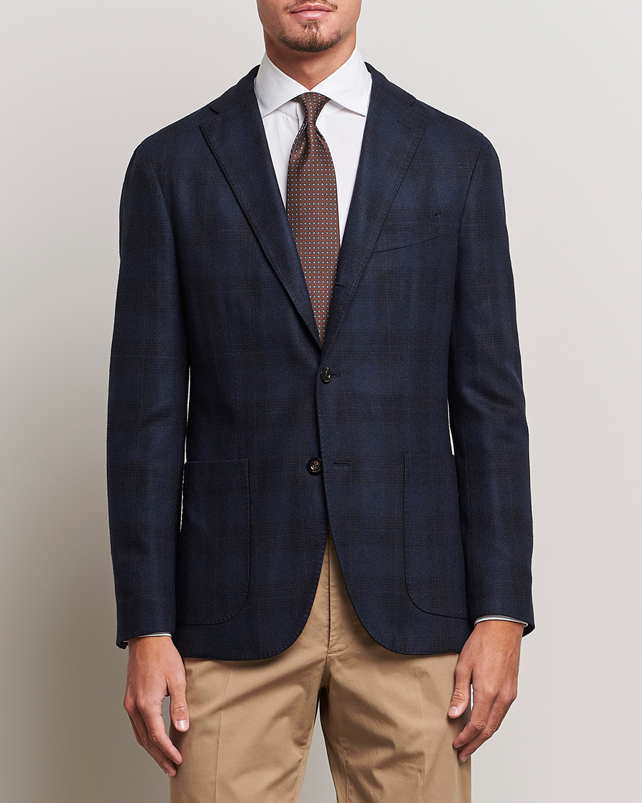 Uomini | Blazers | Boglioli | K Jacket Wool Herringbone Blazer Navy