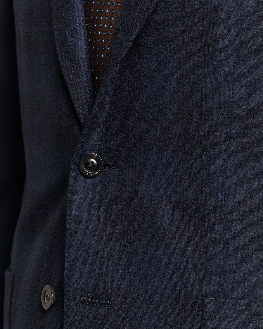 Uomini | Blazers | Boglioli | K Jacket Wool Herringbone Blazer Navy