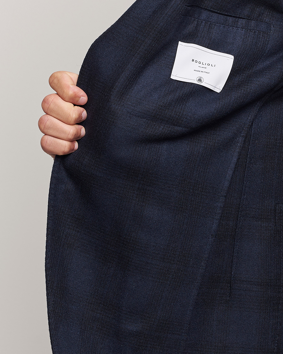 Uomini | Blazers | Boglioli | K Jacket Wool Herringbone Blazer Navy