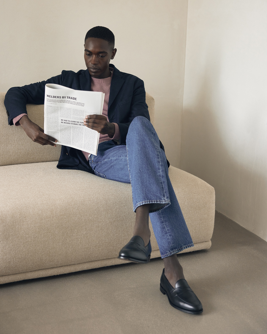 Uomini | Blazers | Boglioli | K Jacket Dyed Flannel Check Blazer Navy