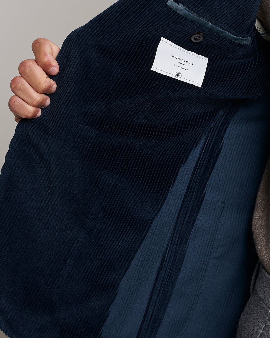 Uomini | Blazers | Boglioli | K Jacket Corduroy Blazer Navy