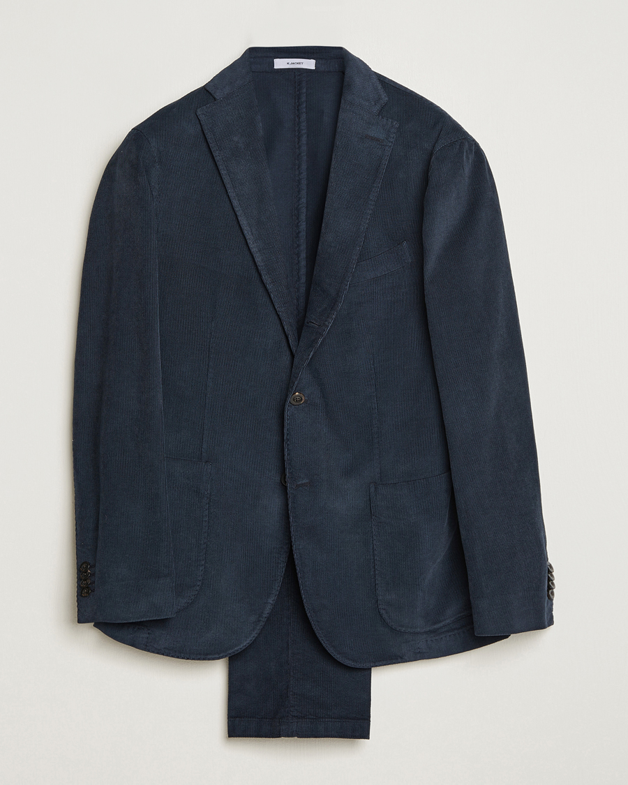 Uomini | Abiti | Boglioli | K Jacket Baby Corduroy Suit Navy
