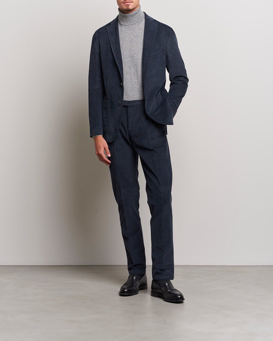 Uomini | Abiti | Boglioli | K Jacket Baby Corduroy Suit Navy