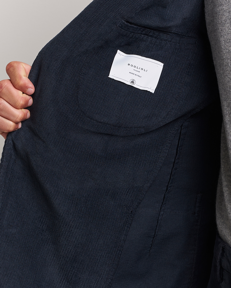 Uomini | Abiti | Boglioli | K Jacket Baby Corduroy Suit Navy