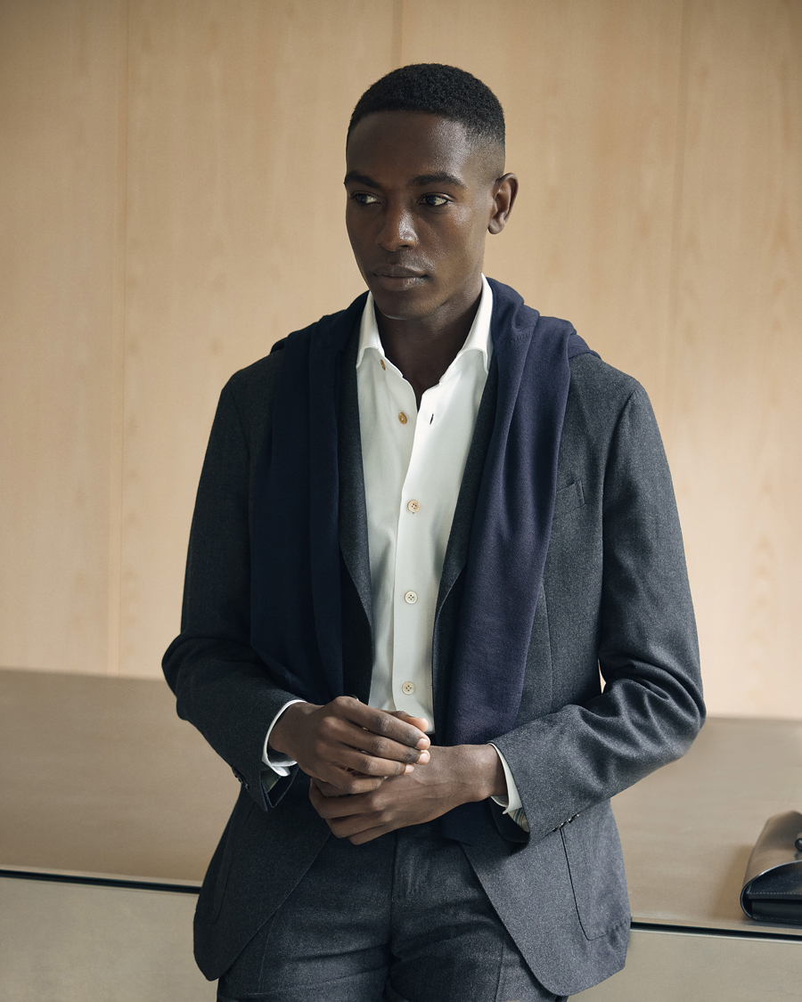 Uomini | Abiti | Boglioli | K Jacket Light Flannel Suit Dark Grey