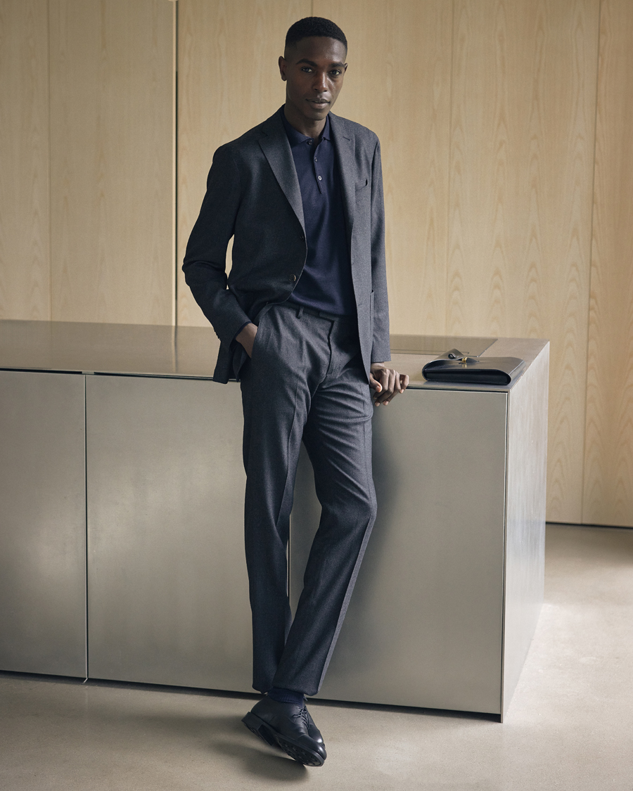 Uomini | Abiti | Boglioli | K Jacket Light Flannel Suit Dark Grey