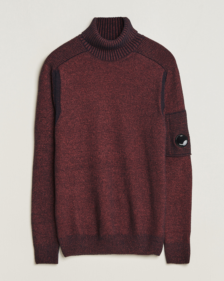 Uomini | Maglieria | C.P. Company | Fleece Knit Rollneck Red
