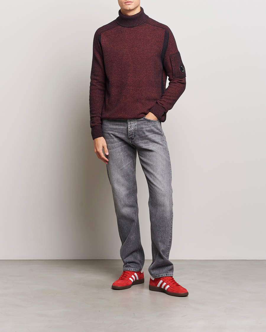 Uomini | Maglieria | C.P. Company | Fleece Knit Rollneck Red