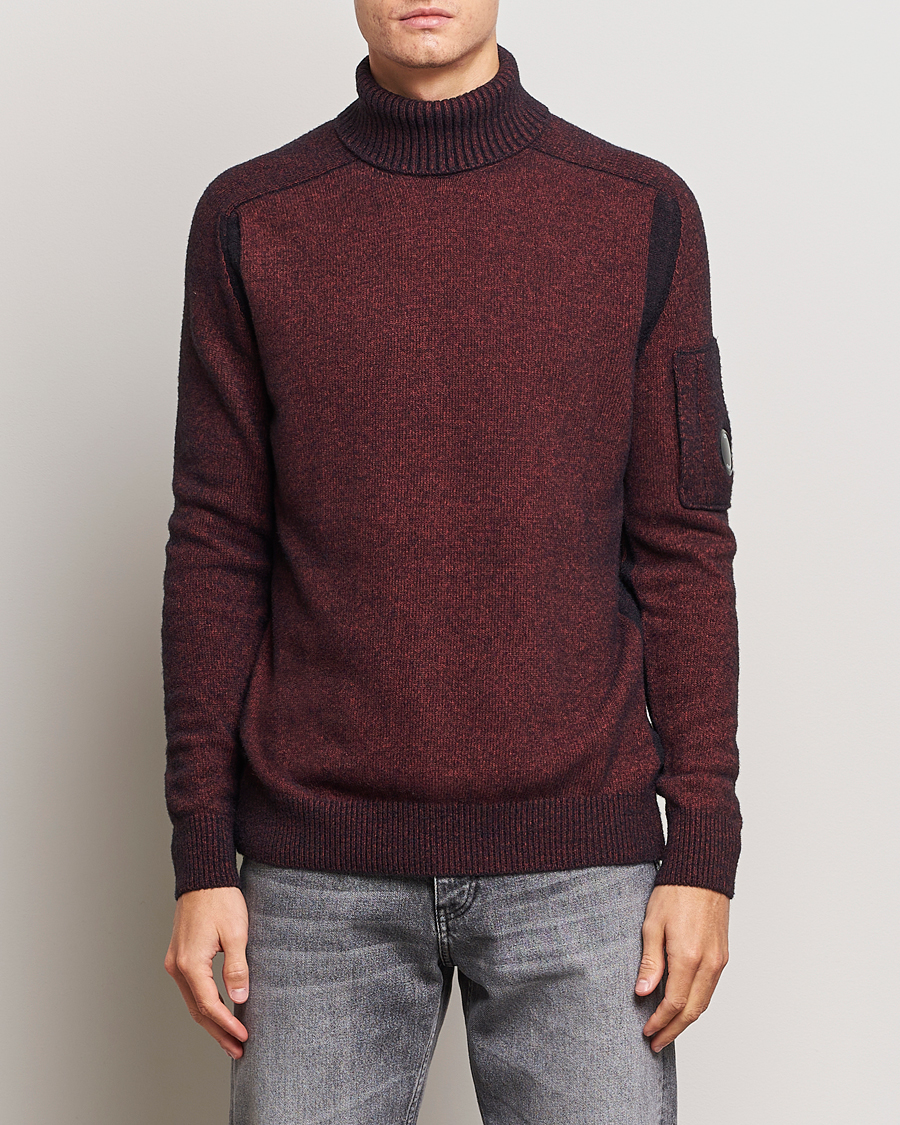 Uomini | Maglieria | C.P. Company | Fleece Knit Rollneck Red