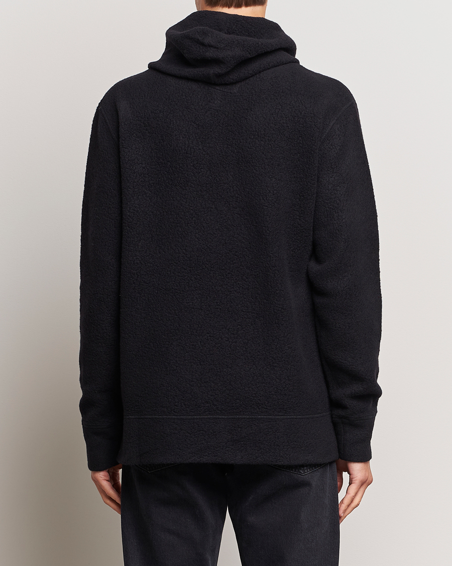 Uomini | Maglieria | C.P. Company | Wool Polar Fleece Logo Hood Black