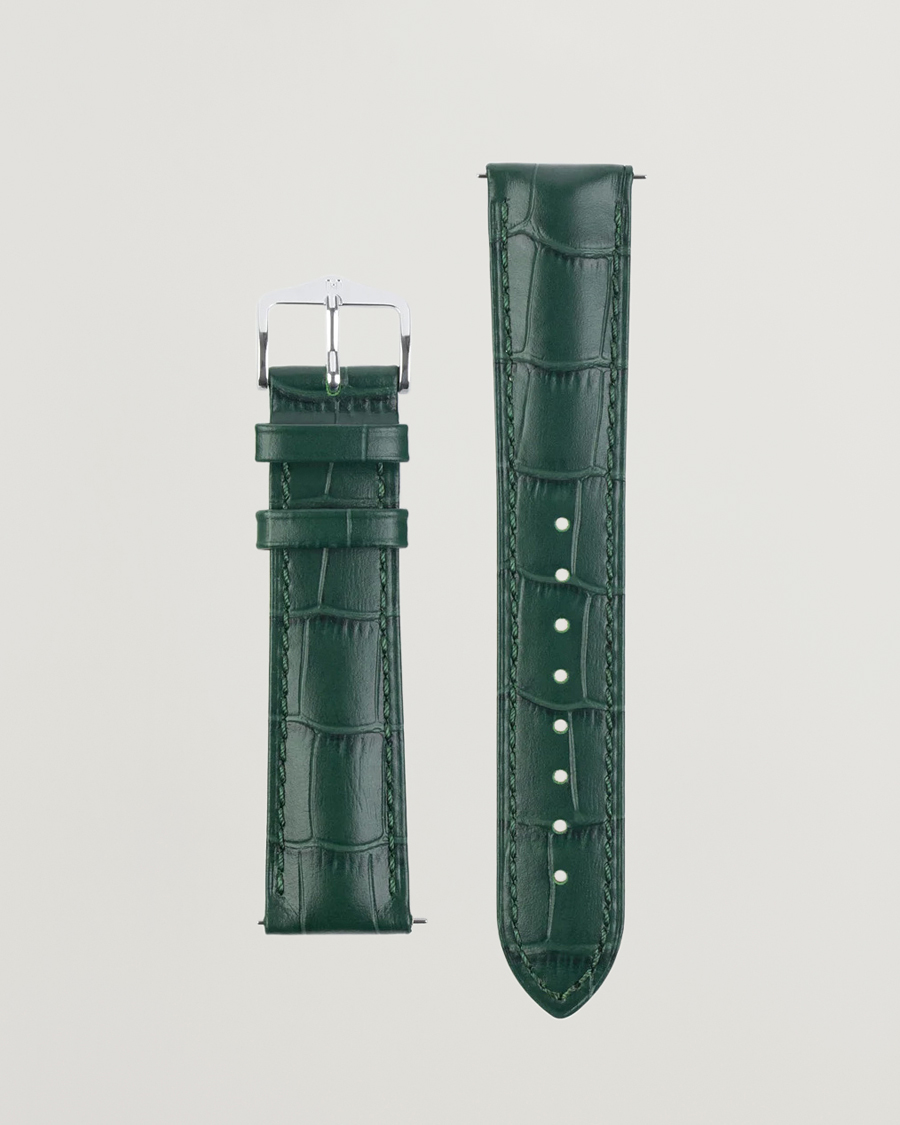 Uomini | Cinturini per orologi | HIRSCH | Duke Embossed Leather Watch Strap Green