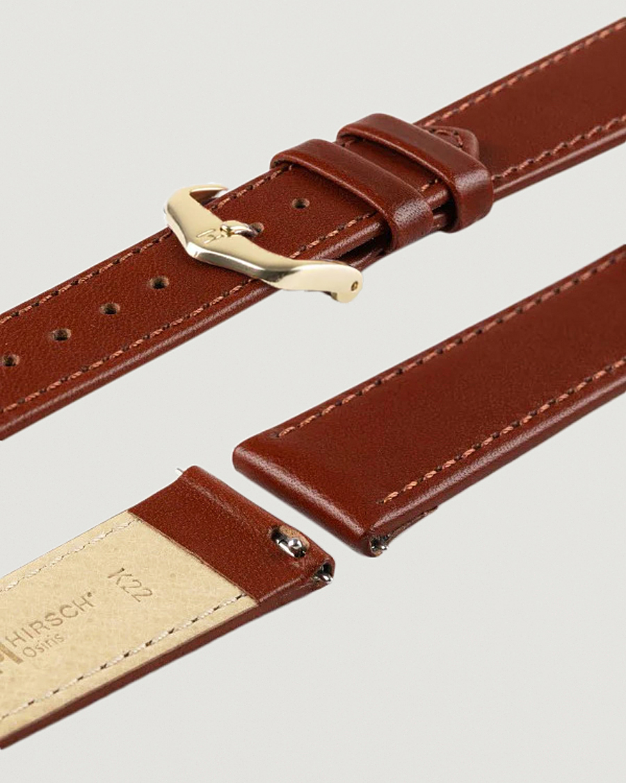 Uomini | Cinturini per orologi | HIRSCH | Osiris Calf Leather Watch Strap Mid Brown