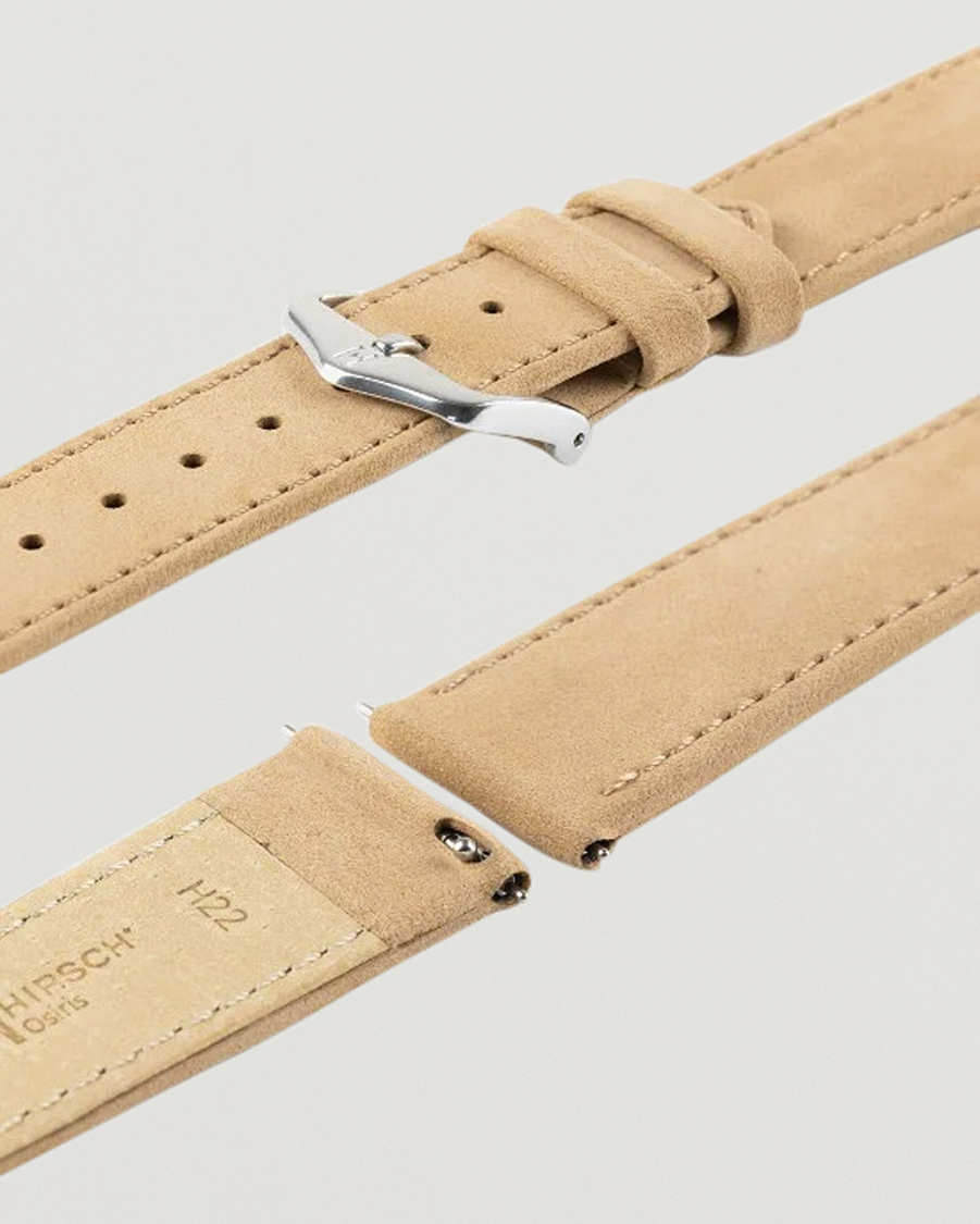 Uomini | Cinturini per orologi | HIRSCH | Osiris Calf Leather Nubuck Effect Watch Strap Beige