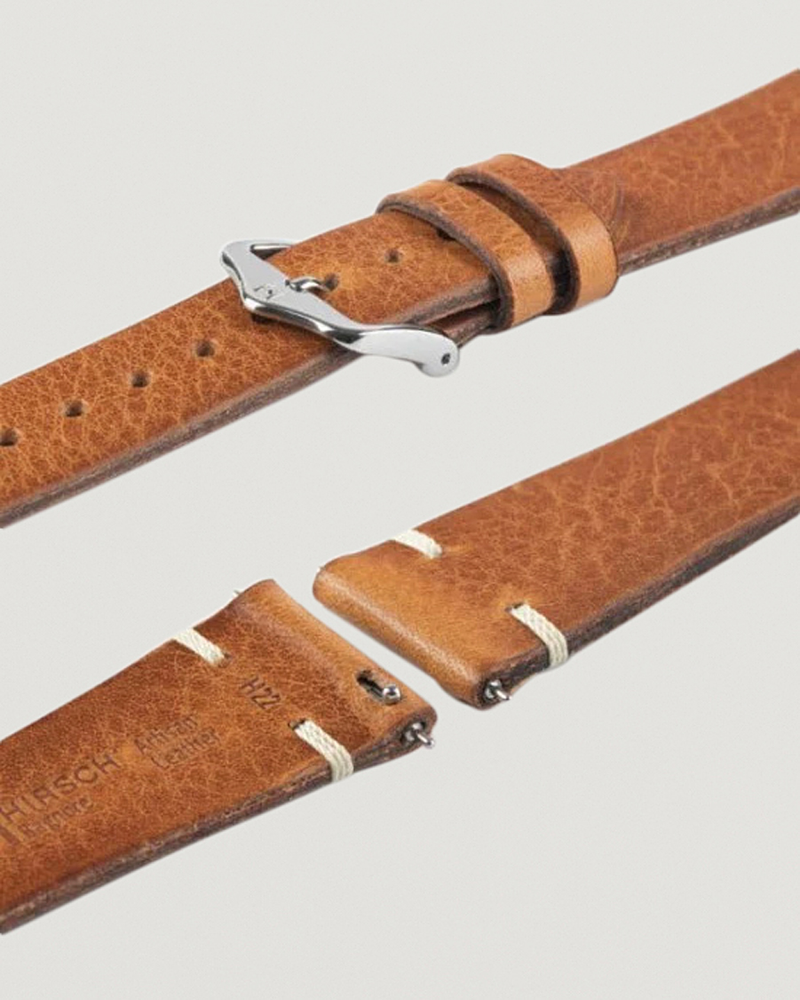Uomini | Cinturini per orologi | HIRSCH | Bagnore Vintage Leather Watch Strap Golden Brown