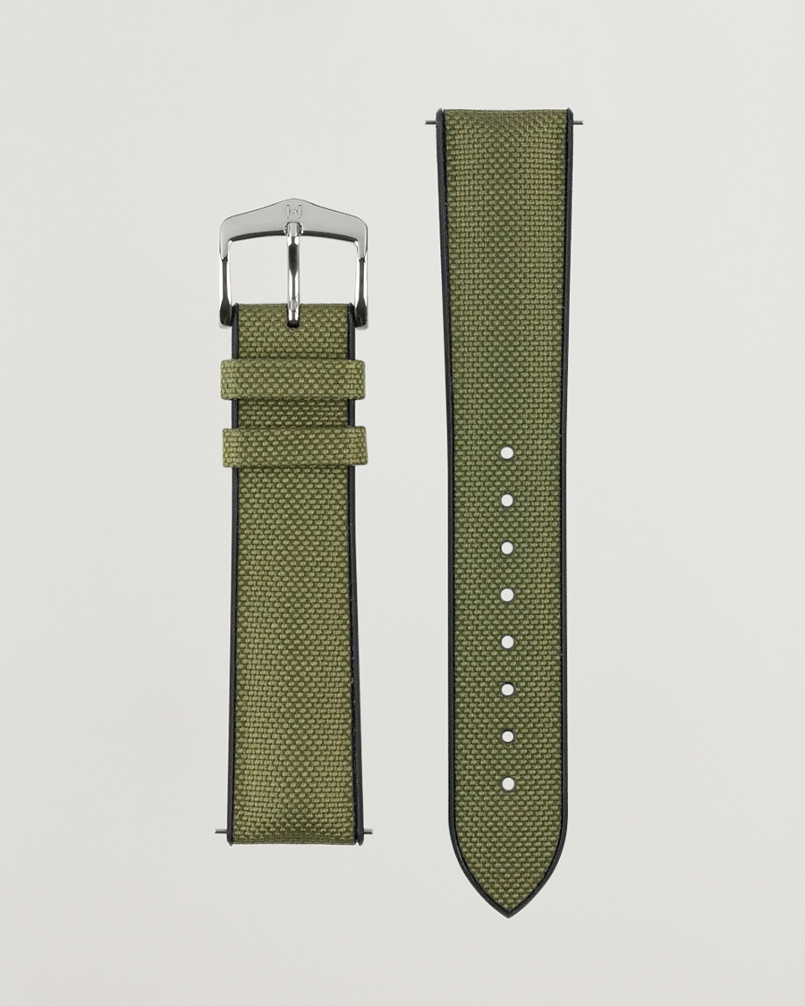 Uomini | Cinturini per orologi | HIRSCH | Arne Sailcloth Effect Performance Watch Strap Olive