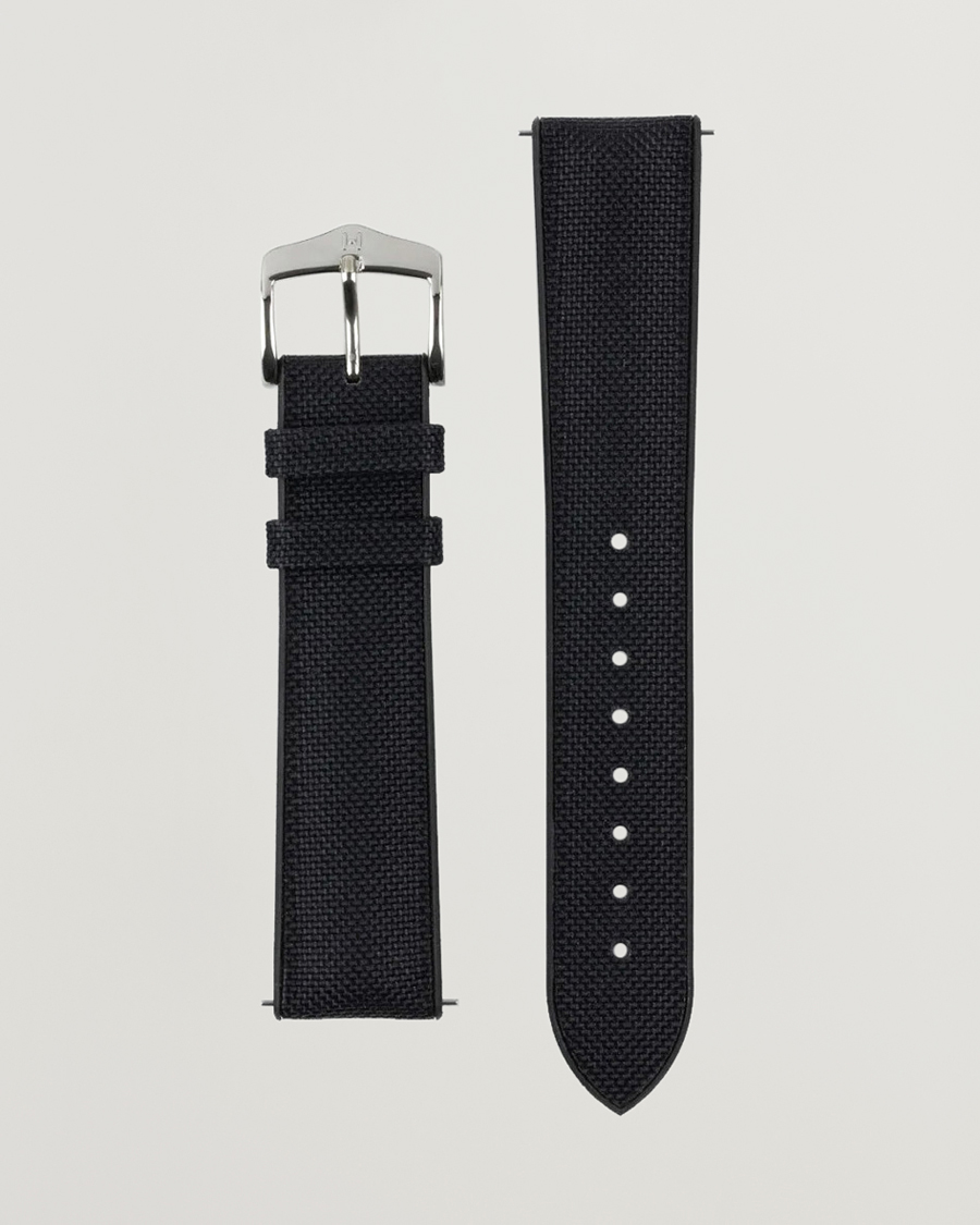 Uomini | Cinturini per orologi | HIRSCH | Arne Sailcloth Effect Performance Watch Strap Black