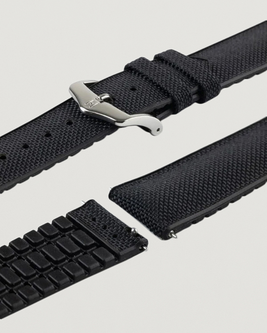 Uomini | Cinturini per orologi | HIRSCH | Arne Sailcloth Effect Performance Watch Strap Black