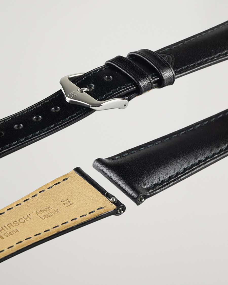 Uomini | Cinturini per orologi | HIRSCH | Siena Tuscan Leather Watch Strap Black